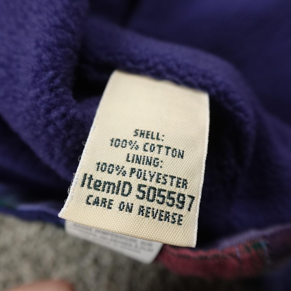 LL Bean Jacket Womens XL Blue Red Fleece Lined Flannel Shirt Snap Shacket Coat - Picture 7 of 10